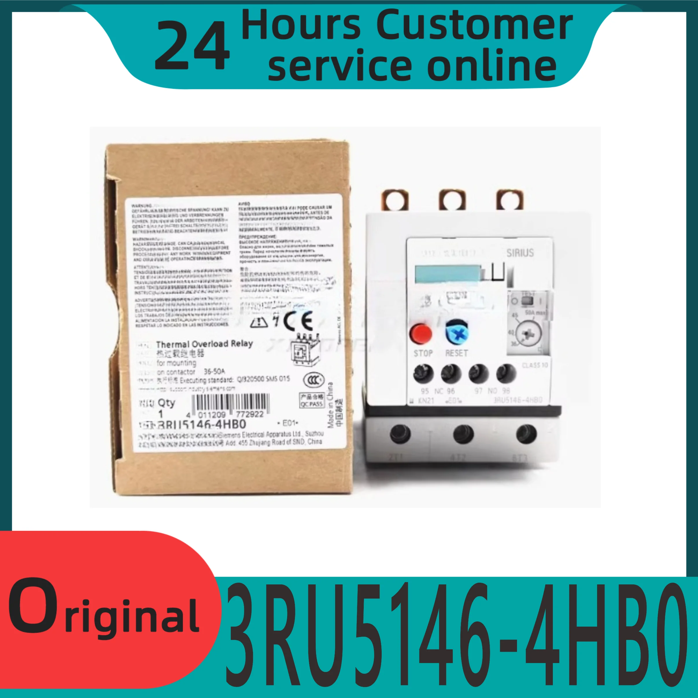 

Новое оригинальное тепловое реле серии SIRIUS 3RU5146-4HB0 36-50A