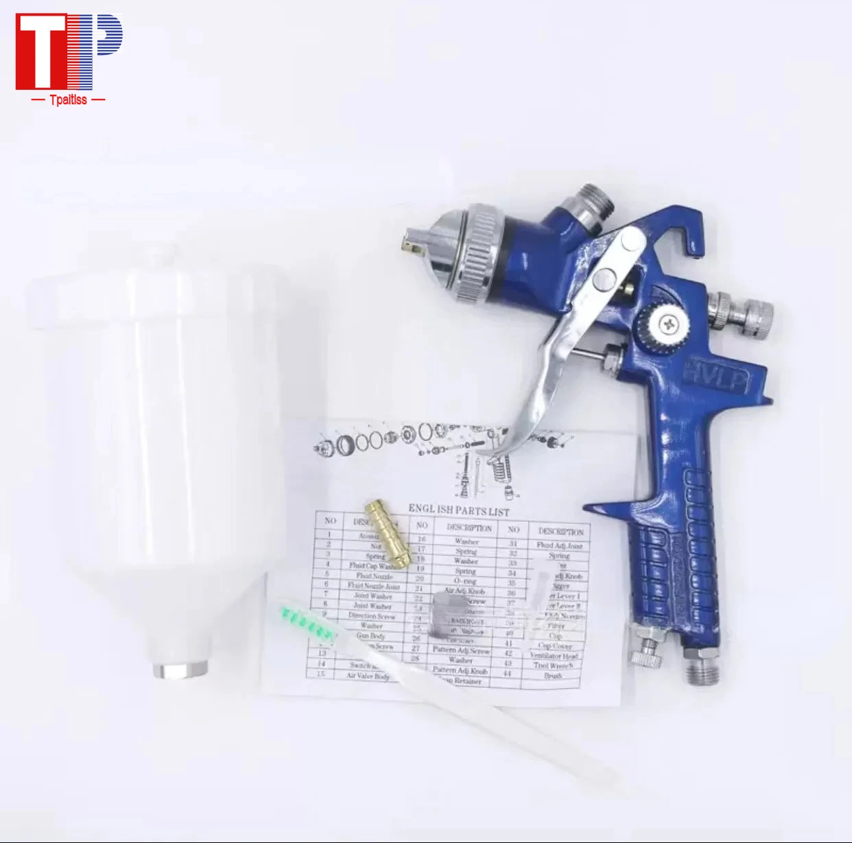 

Пневматический краскопульт Tpaitlss H827 с регулировкой распыления 1.4мм/1.7мм, 600мл, HVLP