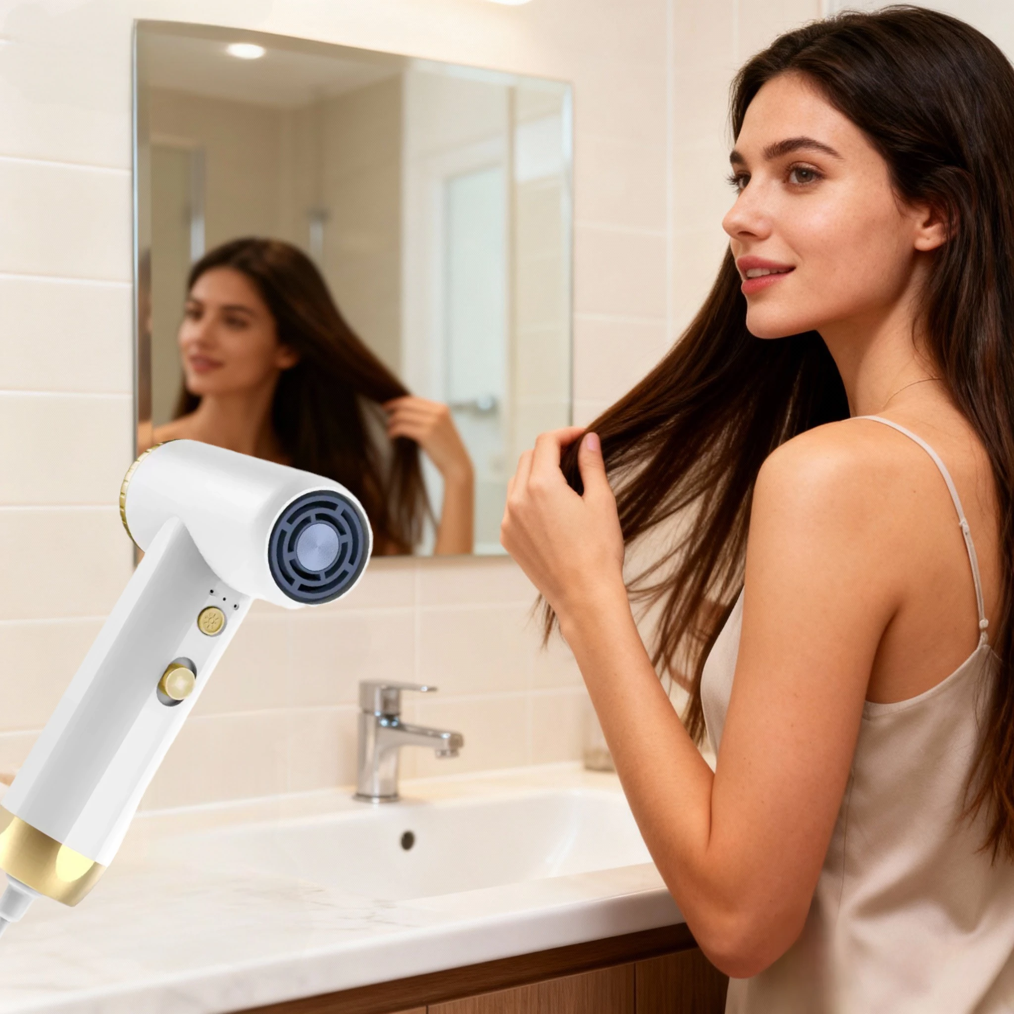 

Умный мини-высокоскоростной фен, быстросохнущий, мини-портативный, размером ладони, с интеллектуальным контролем температуры для предотвращения ove