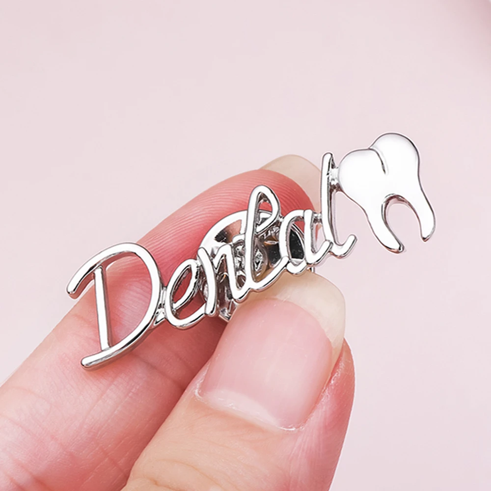 Catuni Dental Letters Medicine Pin Brooch Medical Lapel Backpack Bag Badge Exquisite Accessories for Dentist Doctor Nurse