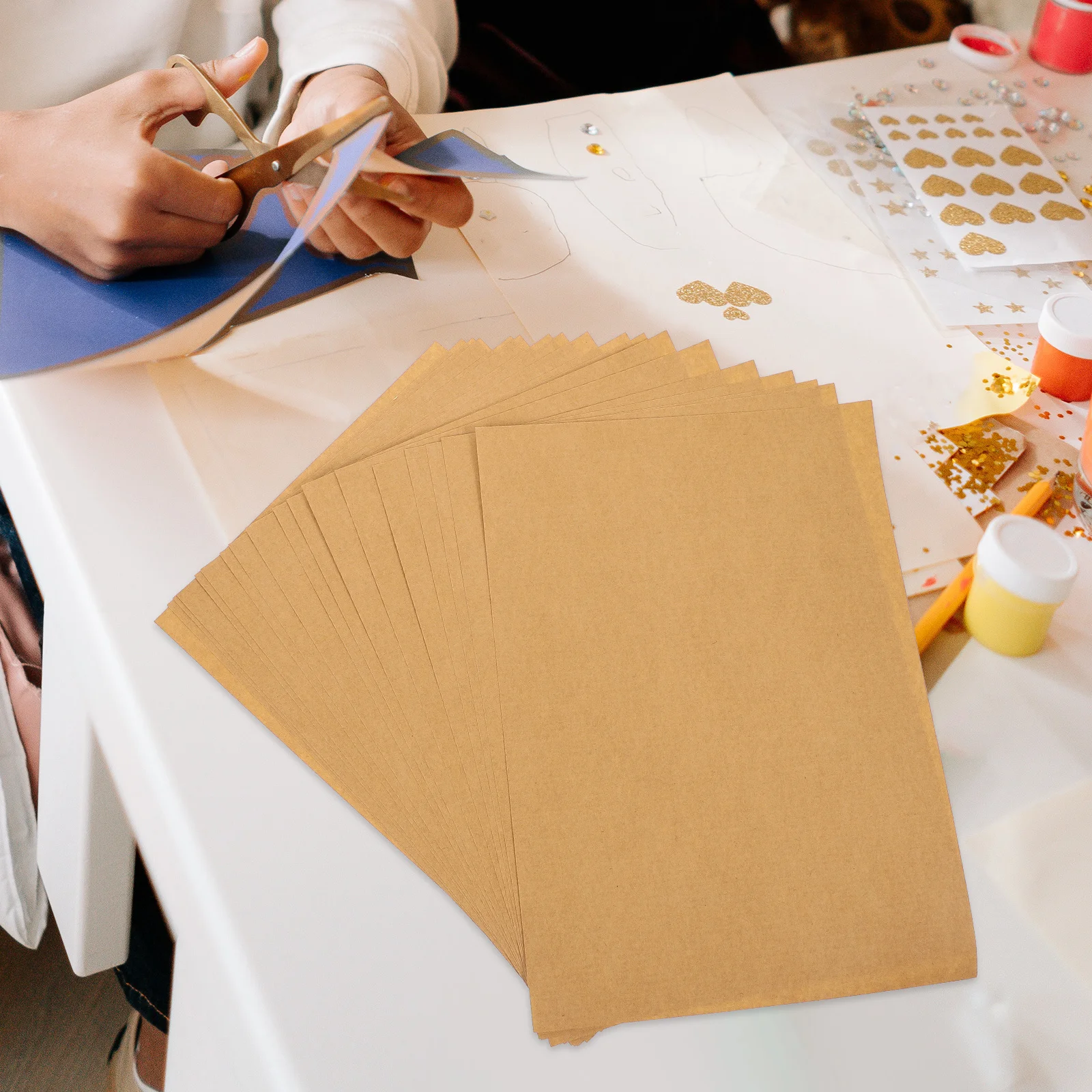 

100 листов крафт-наклейка, бумажный клейкий принтер, крафт-бумага, этикетка для написания карточек, портативный легкий вес