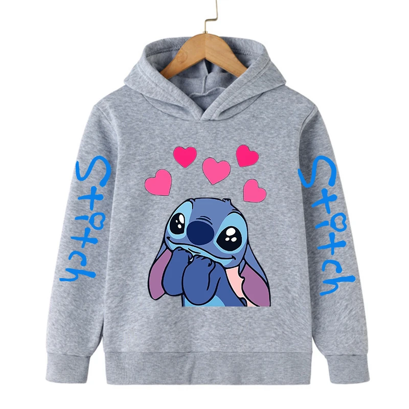 Funny Clothes Christmas Disney Stitch Hoodie Children Cartoon  Kid Girl Boy Lilo and Stitch Sweatshirt Hoody Baby Casual Top