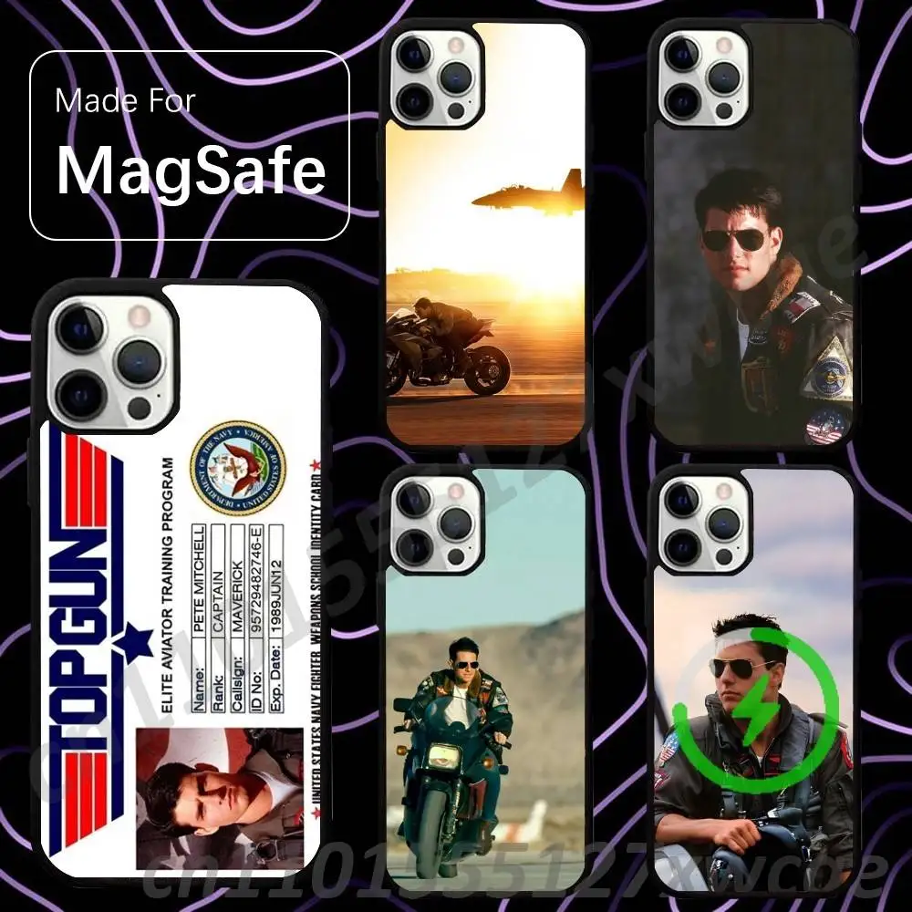 T-Top Gun M-Maverick For Magsafe Wireless Charger Case For iPhone 15,16,17,13,14,11,12,Pro,Max,Plus,E,Air,Mini Protection