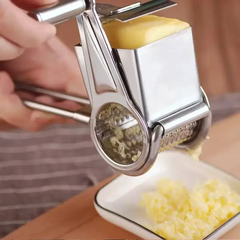 Rotary Stainless Steel Cheese Shredder Manual Hand Crank Multi Purpose Food Grater Kitchen Gadget