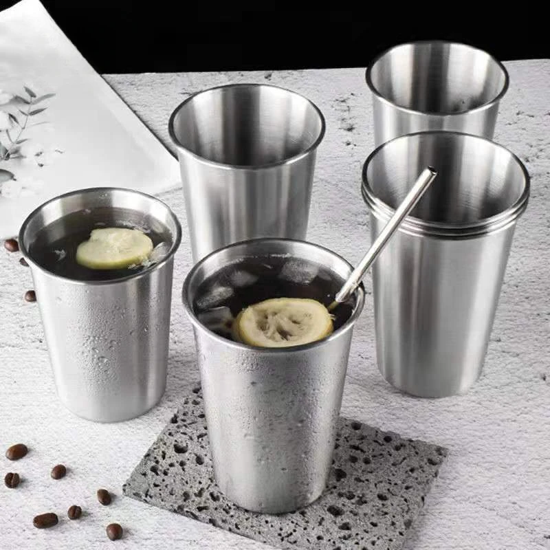 

350ml Stainless Steel Mug Silver Wall Coffee Tea Wine Milk Beer Tumbler Portable Travel Watr Cup Kitchen Drinkware