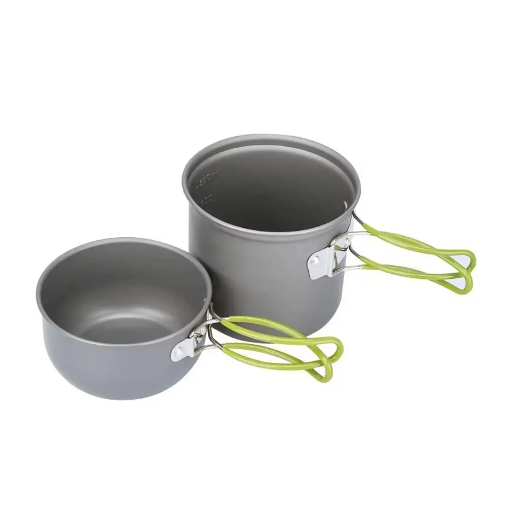 

Pot&Cup Combination Camping Tableware with Mesh Bag Kettle Outdoor Cookware Set Lightweight Safety Picnic Pot Set