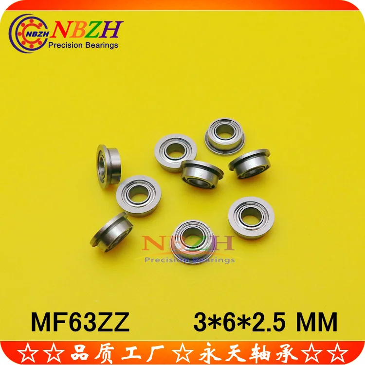 NBZH Bearing steel or Stainless steel flange cup bearing SMF63ZZ MF63ZZ DDLF-630ZZ F673ZZ 3*6*2.5