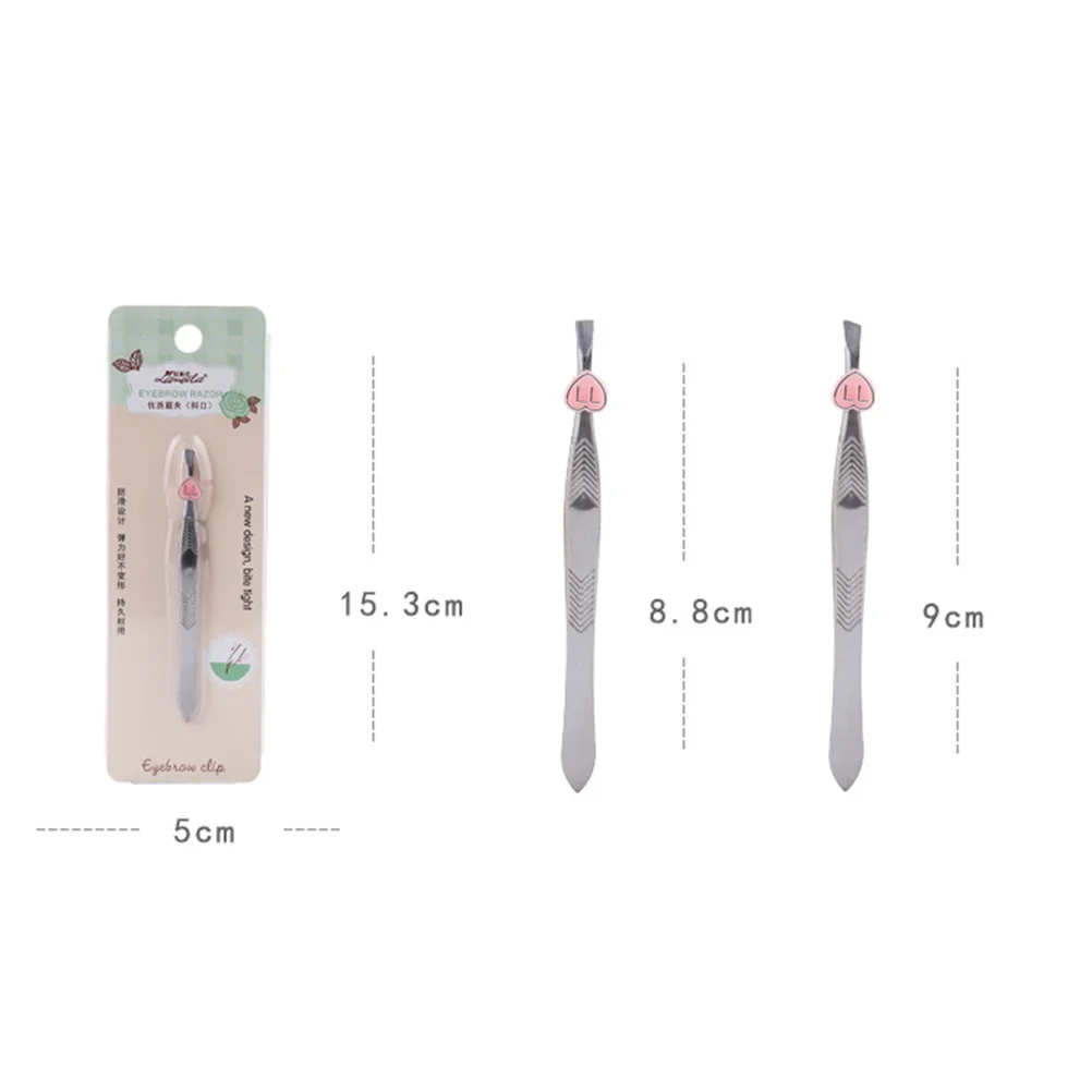 ملاقط حواجب متينة من الفولاذ المقاوم للصدأ، طرف مائل للرجال والنساء، أطراف رفيعة لأداة حواجب الشعر الصغيرة