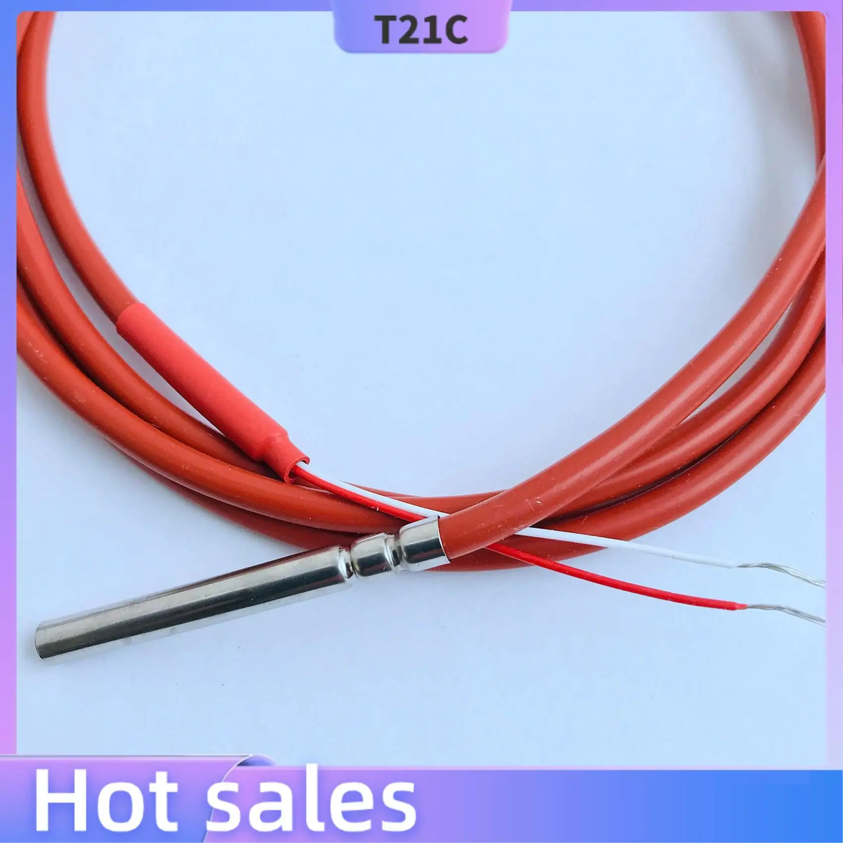

T21C 6X 2 Wire PT1000 Temperature Sensor Thermistor Silicone Gel Coated 1.5Meters Probe 45Mm X 5Mm -50-180 Centigrade Rtds