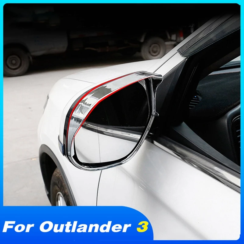 1Pair Rear View Mirror Rain Visor Shade Cover For Mitsubishi Outlander 2013-2021 Side Mirror Rain Brow Trim Protection Parts