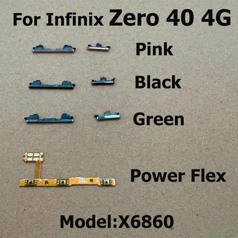 Для Infinix Zero 40, 4G, кнопка регулировки громкости, гибкий кабель, боковой ключевой переключатель, кнопка включения и выключения X6860