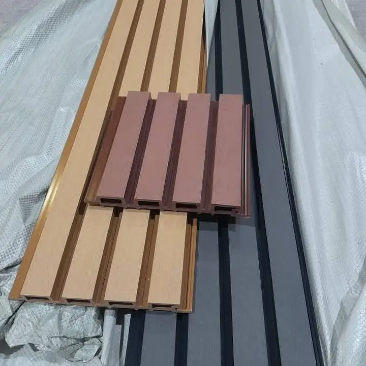 2026 Outdoor Wood Plastic Composite Wall Panels Grooved Exterior Wall Cladding Waterproof and Fire-Retardant WPC Wall Panelsprom