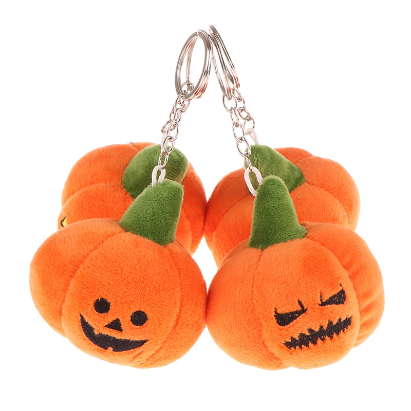 2024 Halloween Pumpkin Plush Doll Funny Cartoon Stuffed Doll Keychain Bag Pendant Car Key Holder Accessories Couple Gifts