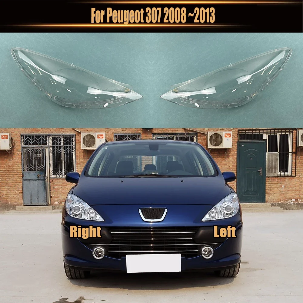

Для Peugeot 307 2008 ~2013 крышка фары прозрачная лампа корпус фары линза из плексигласа замена оригинального абажура