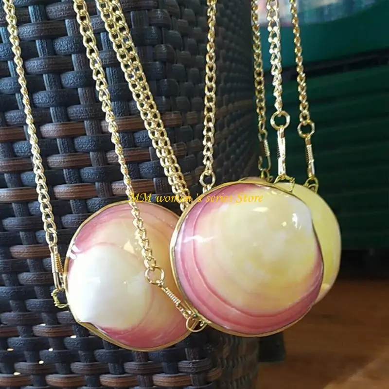 Q39C Túi đeo băng qua vai Clamshell tự nhiên với chuỗi có thể tháo rời cho phụ nữ