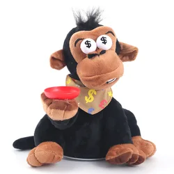 Novelty Electric Plush Toys Singing Dancing Funny Coin Storage Can Electric Dog Gorilla Cat Festival Gift