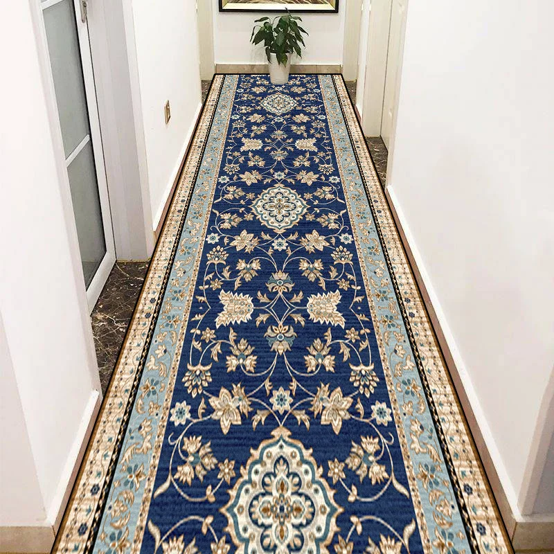 Persian Style Carpet for Living Room Decoration Rugs Non-slip Stairway Hallway Stairs Rug Corridor Aisle Runner Customizable Mat