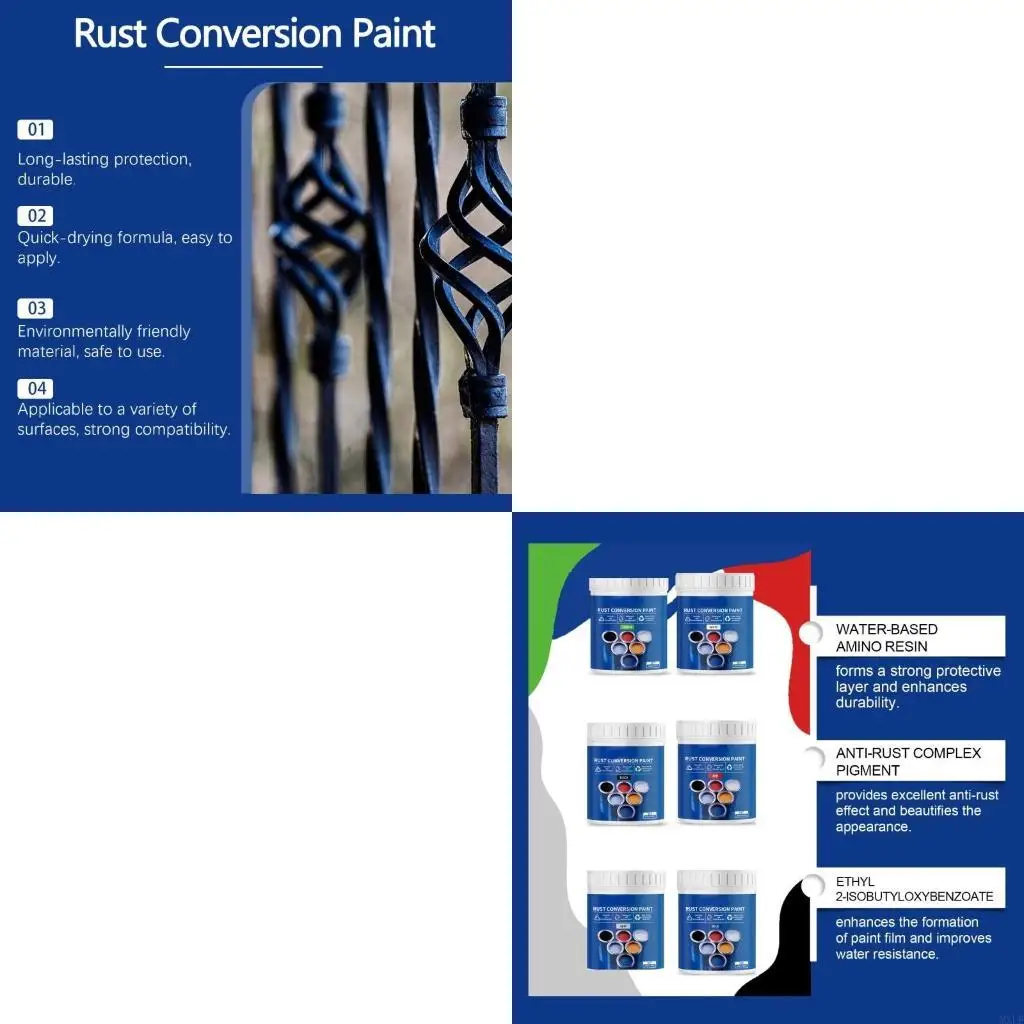 Water Based 300g Rust Converter Paint Rust Converter Paint Weatherproof & Multi Color Industrial for Metal