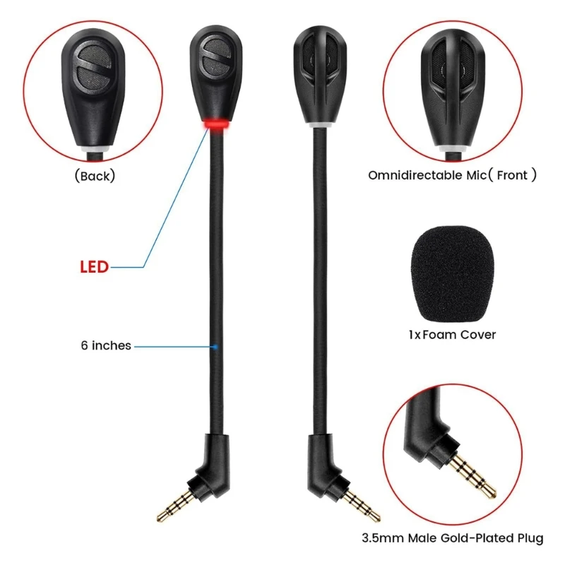 Zamienny mikrofon do bezprzewodowych zestawów słuchawkowych do gier HyperX Cloud Flight / Flight S z redukcją szumów i odłączanym mikrofonem 3,5 mm — zdjęcie produktu 4