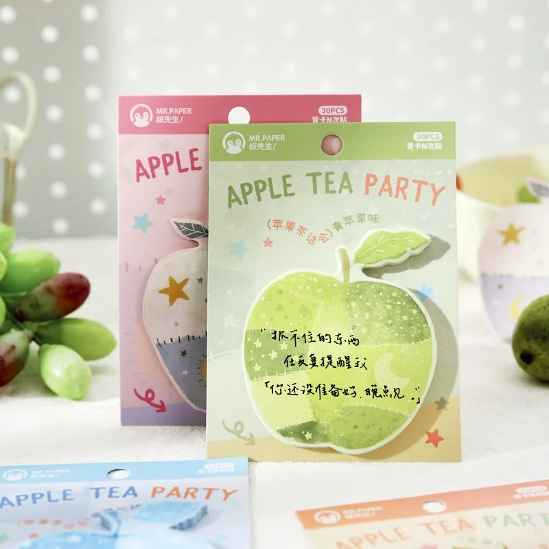 24pcs/lot Creative Apple Memo Pad Sticky Notes Cute Stationery Label Notepad Planner Sticker Post School Supply