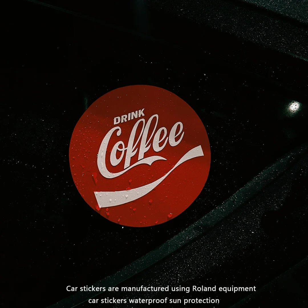 

Drink coffee classic camping old car window travel car electric motorcycle triangle window waterproof sticker