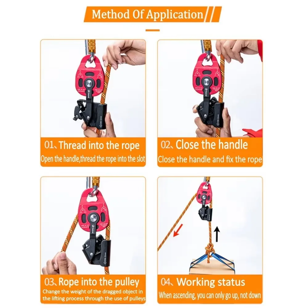 تسلق رفع بكرة رفع الوزن بكرة جهاز الإنقاذ البقاء على قيد الحياة والعتاد تسلق الصخور على ارتفاعات عالية النقل الثقيل جهد