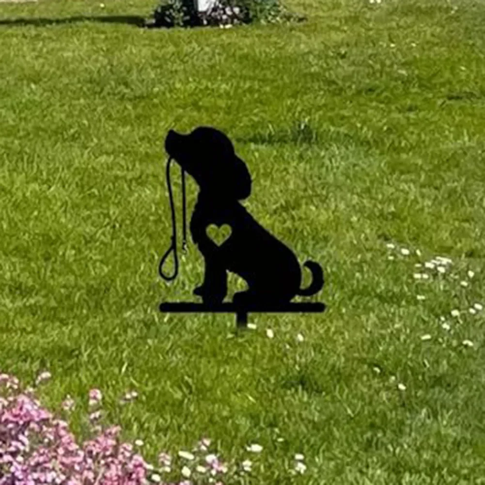 Garden Spaces Dog Silhouette Decoration Creative Interior Decoration Easy To Install Firm Material Great Present