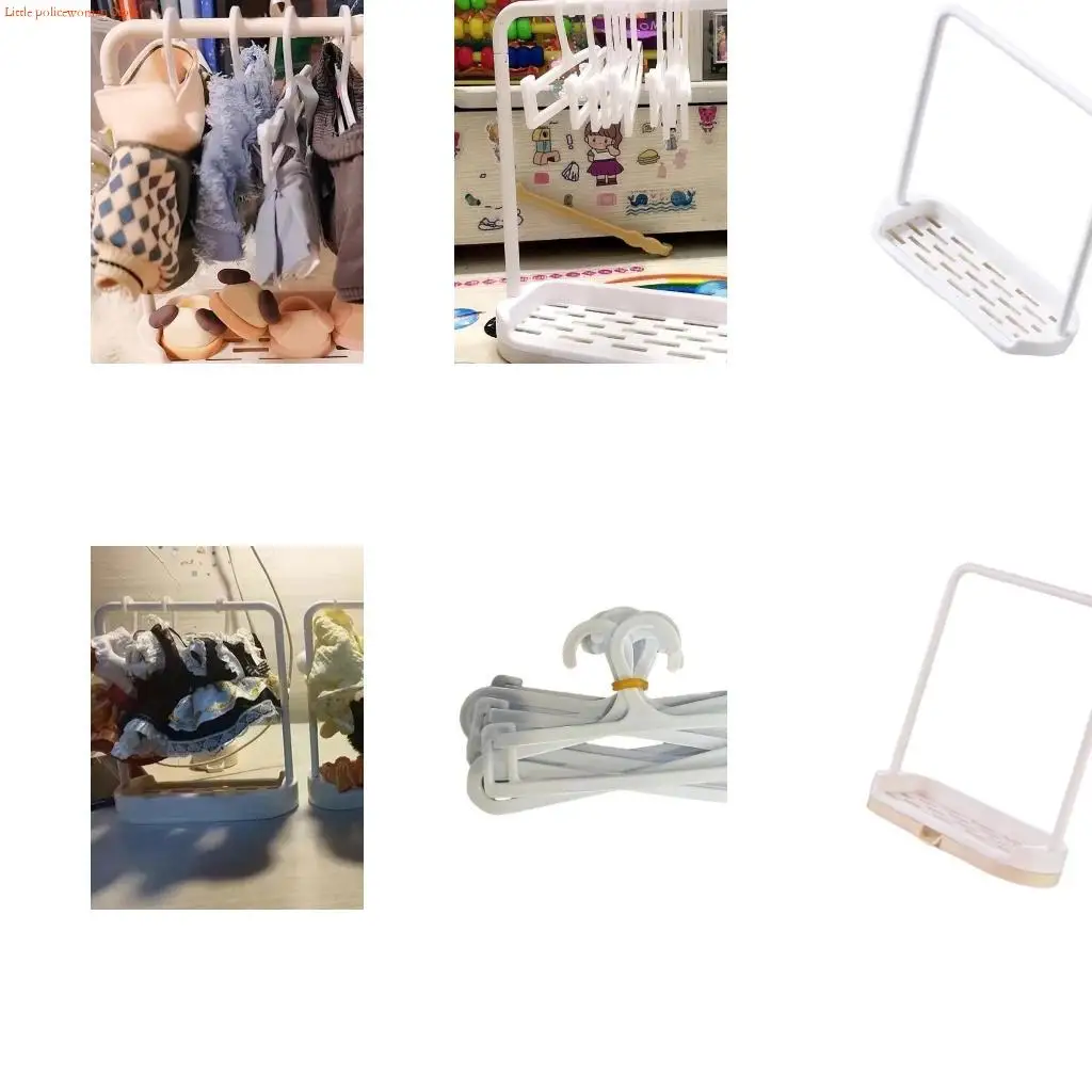 

F92D Dollhouse Wardrobe Accessories Plastic Hangers for 1/12 1/6 Scale