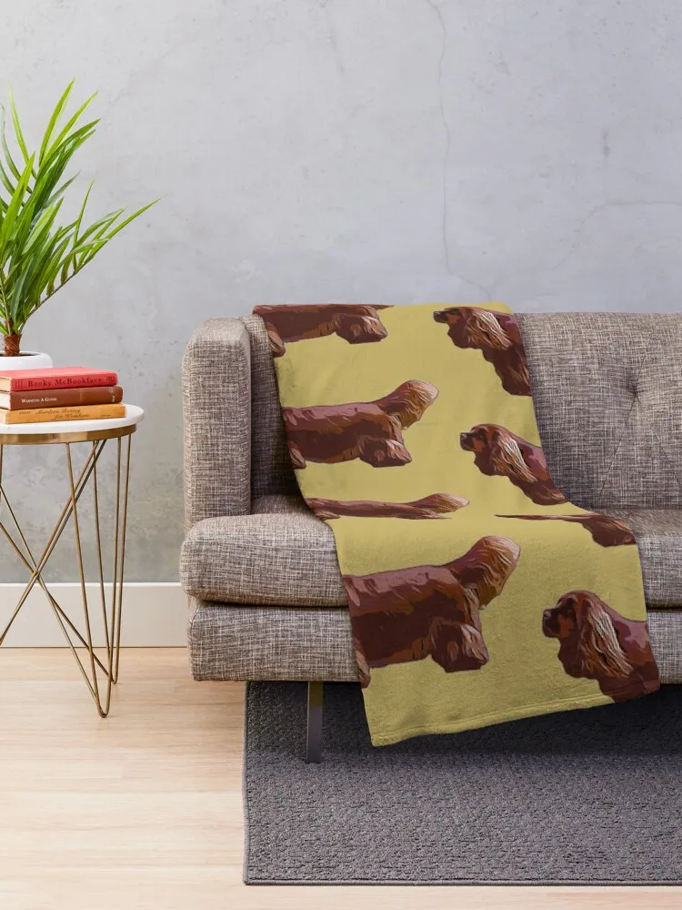 Sussex Spaniel Silhouette for dog lovers Throw Blanket Blankets For Bed Hairy Soft Big Blankets