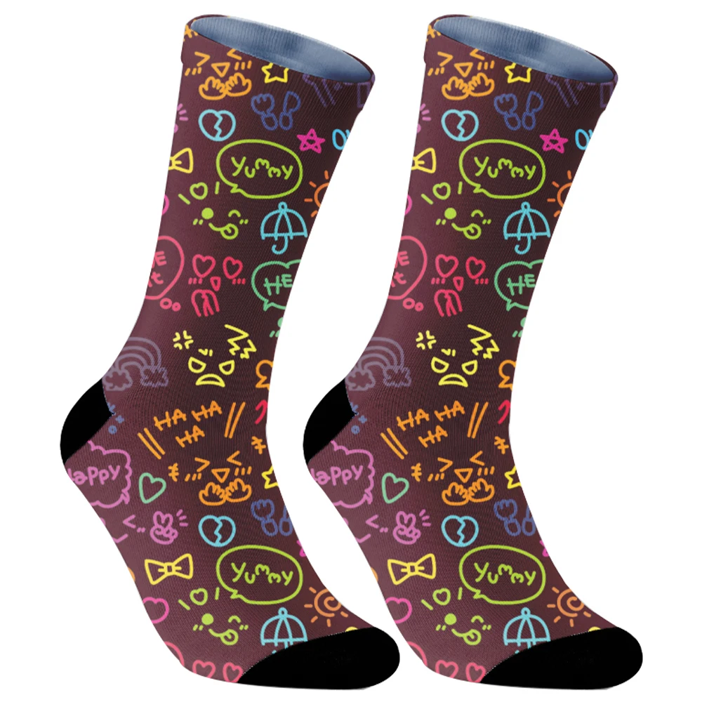 Chaussettes en coton imprimé animal Harajuku, mode Hip Hop, dessin animé mignon, Halloween, été, nouveau, 2024