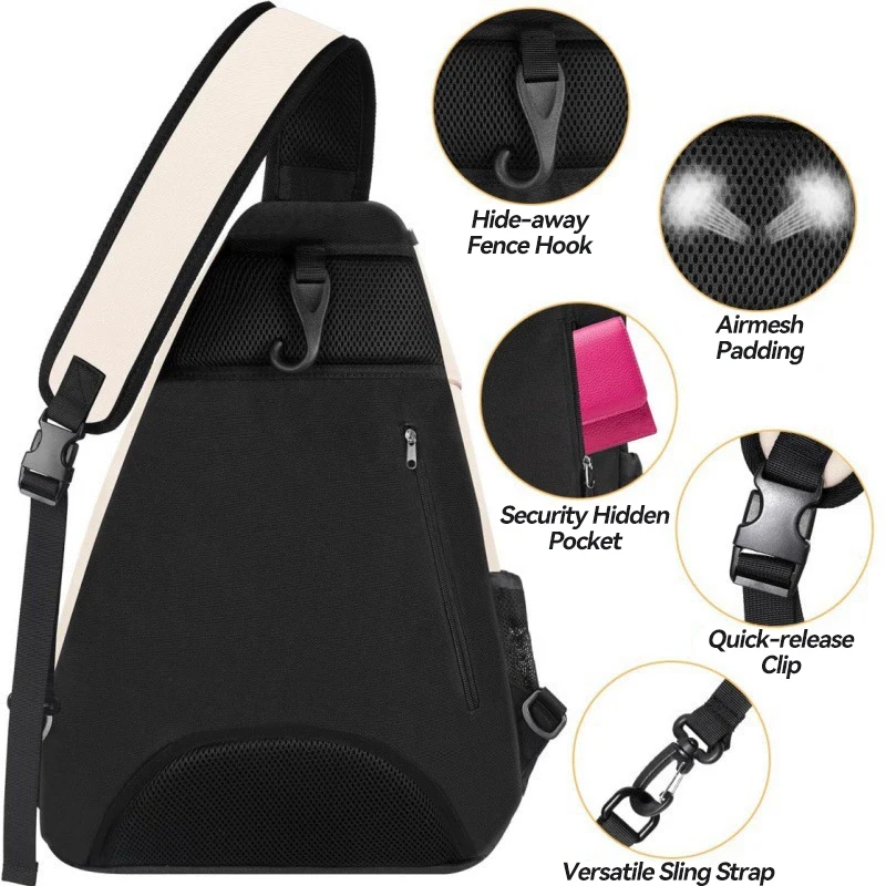 Tennis backpack, Peakball badminton racket, sports ball bat, outdoor sports training single shoulder bag, cross-body bag