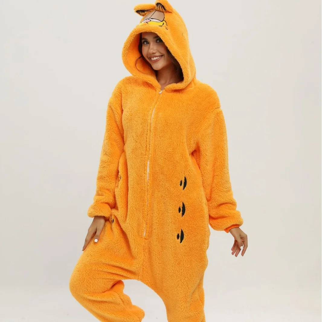 MINISO unisex garfield kostiumy Onesies kot Cosplay piżama piżama dla dorosłych zwierząt bielizna nocna kombinezon