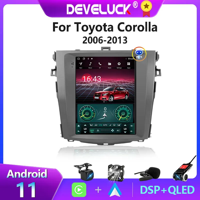 

Автомагнитола 2 Din на Android 11 для Toyota Corolla E140/150, 2006-2013, 9,7 дюйма, стерео, мультимедийный видеоплеер, навигация, GPS, IPS экран