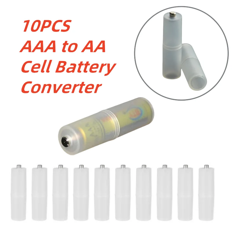 

10PCS Battery Converter AAA to AA Size Cell Battery Converter Adapter Batteries Holder Case Switcher