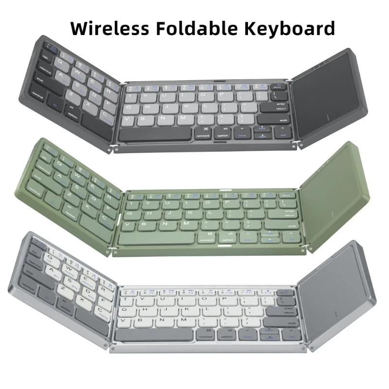 

Wireless Folding Keyboard with Touchpad BLE5.1 Rechargeable Mini Silent Keypanel