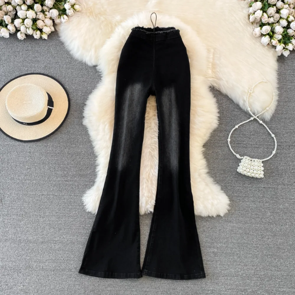 Neploe New High Waist All-match Lantern Wid Leg Pants Elegant Vintage Korea Slim Fit Loose Trousers Moda Elasticity Soft Jeans