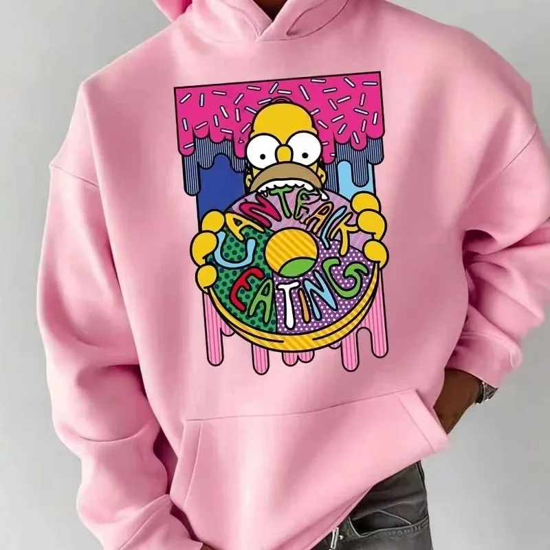 

Толстовки с капюшоном Disney Simpson Burger, стильная одежда, новая модель, большие размеры, унисекс, высококачественная толстовка, спортивные топы с графическим принтом для пар