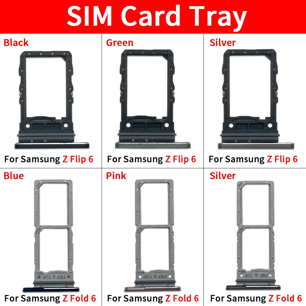 New Sim Card Tray For Samsung Z Flip 6 / Z Fold 6 Sim Reader Card Adapter Replacement Parts