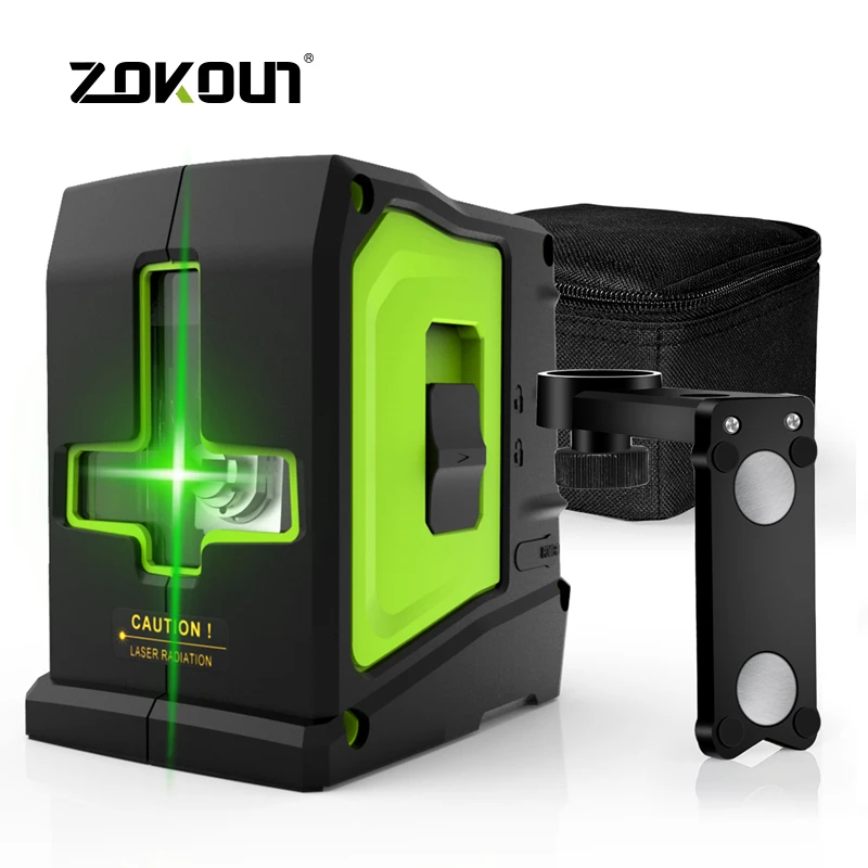 

Zokoun 2 Lines Laser Level 360 Self Levelling ( ±4 degrees) Green Beam Laser Horizontal & Vertical Cross-Line