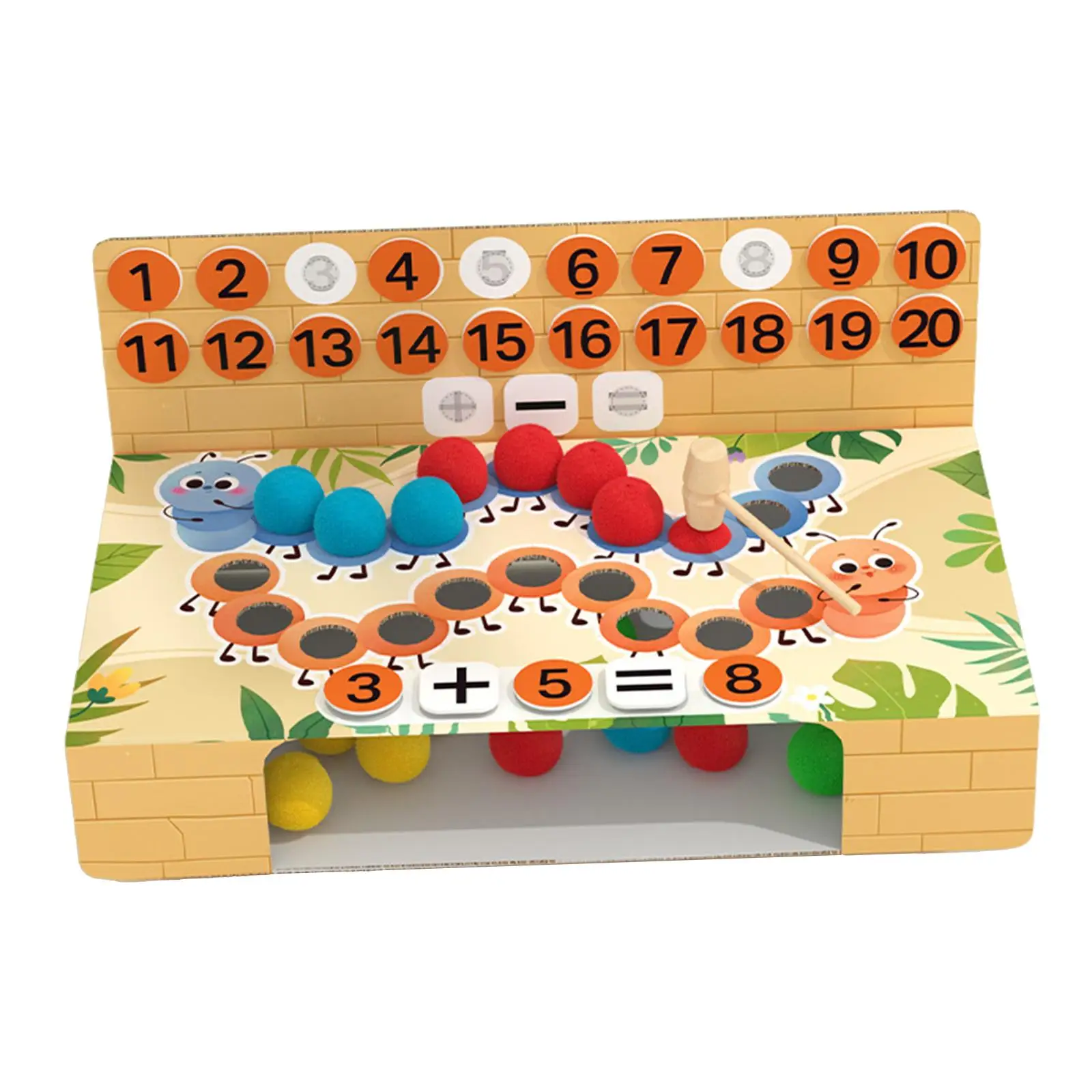 Pounding Bench Math Manipulatives Learning Game Cute Teaching Aids Add Subtract Pounding Toy Sensory Toys for Preschool Baby