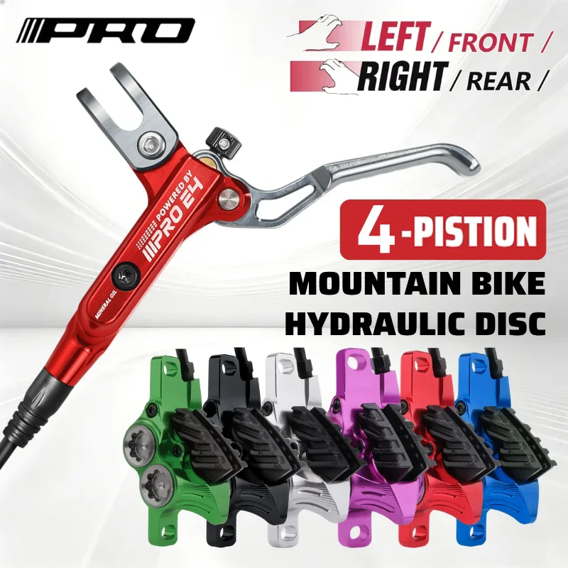 IIIPRO 4-Kolben Fahrrad-Hydraulikbremse 800/1550MM Links Vorne Rechts Hinten Fahrrad-Scheibenbremse MTB Rennrad-Scheibenbremse Fahrradteile