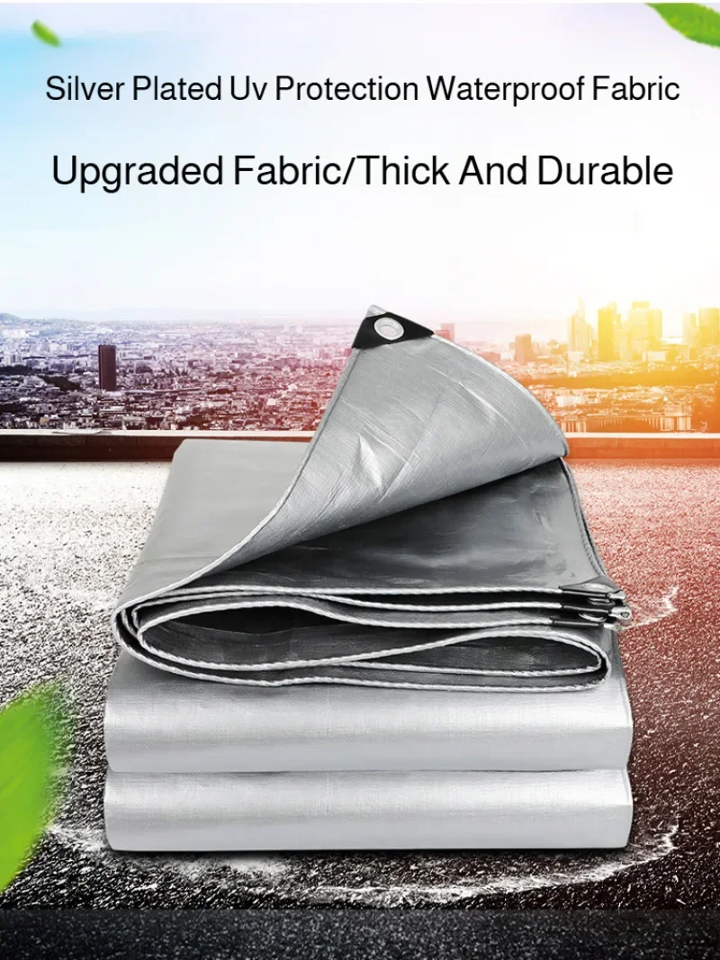 

Truck Outdoor Sunshade Cloth Waterproof Double Silver Sunscreen Cloth Thickened Tarpaulin Rainproof Cloth Thickened Sunshade