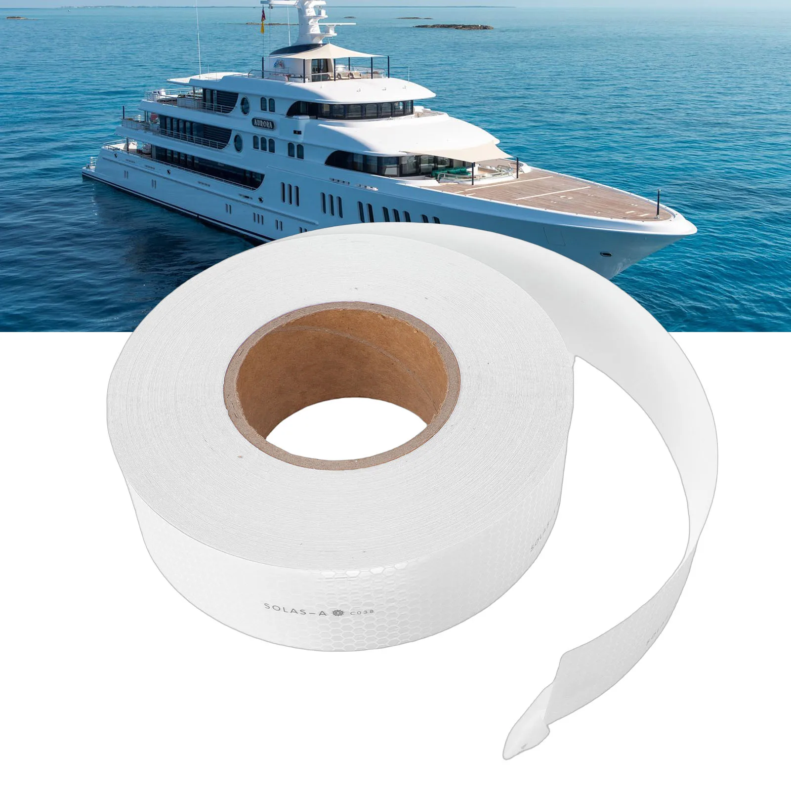 

Marine Safety Warning Tape Solas Reflective Tape 50mmx45.7m High Visibility Marine Safety Warning Tape for Motorcycles Trailers