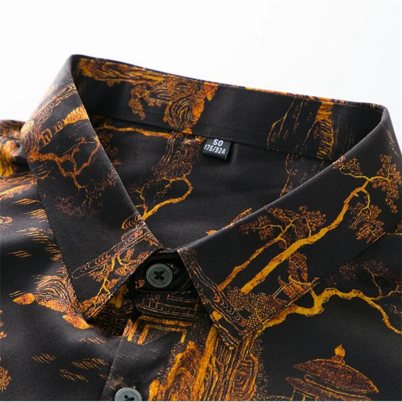 Fashion Trend 3D Print Men Shirt Real Silk Short Sleeve Premium Summer Quality Soft Comfortable Vintage Casual Camisas De Hombre