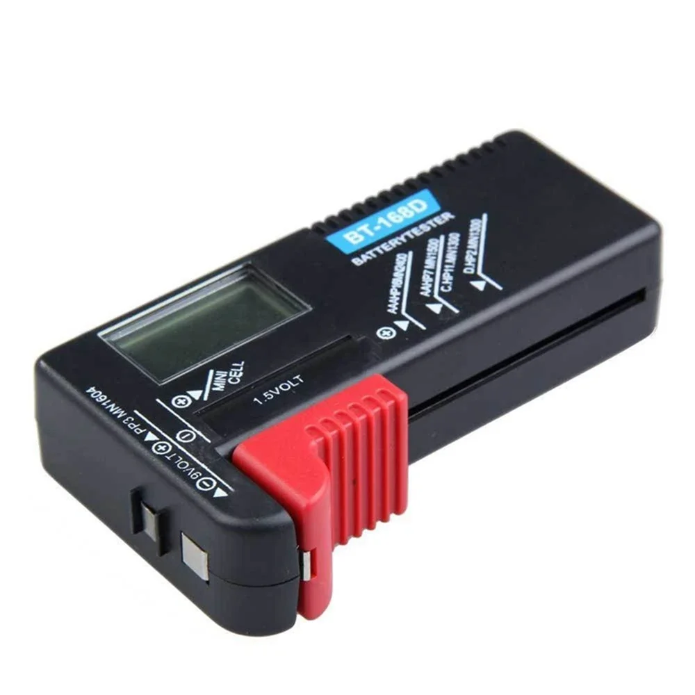 BT-168D Portable Digital Battery Tester Black Digital Battery Power Measuring Instrument The Function Battery Tester