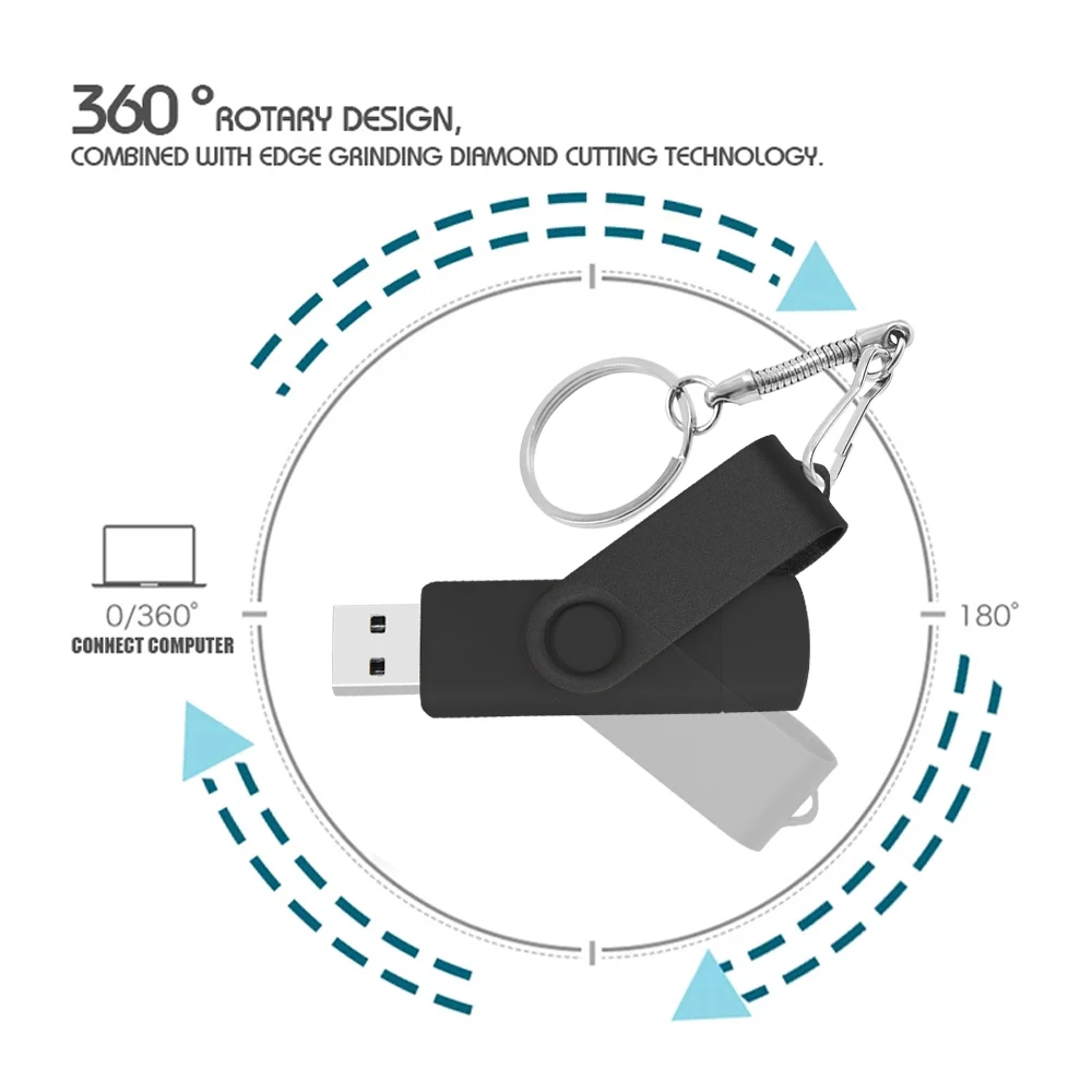 무료 사용자 정의 로고 고속 Pendrives OTG USB 2.0 PC 및 스마트 폰 플래시 드라이브, 8GB 16GB 32GB 64GB 금속 로고 메모리 스틱 사용자 정의