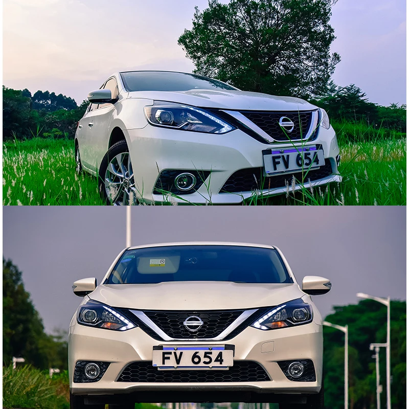 For Nissan Sylphy Headlights 2016 New Sentra LED Headlight DRL Hid Option  Angel Eye Beam Accessories Head Lamp