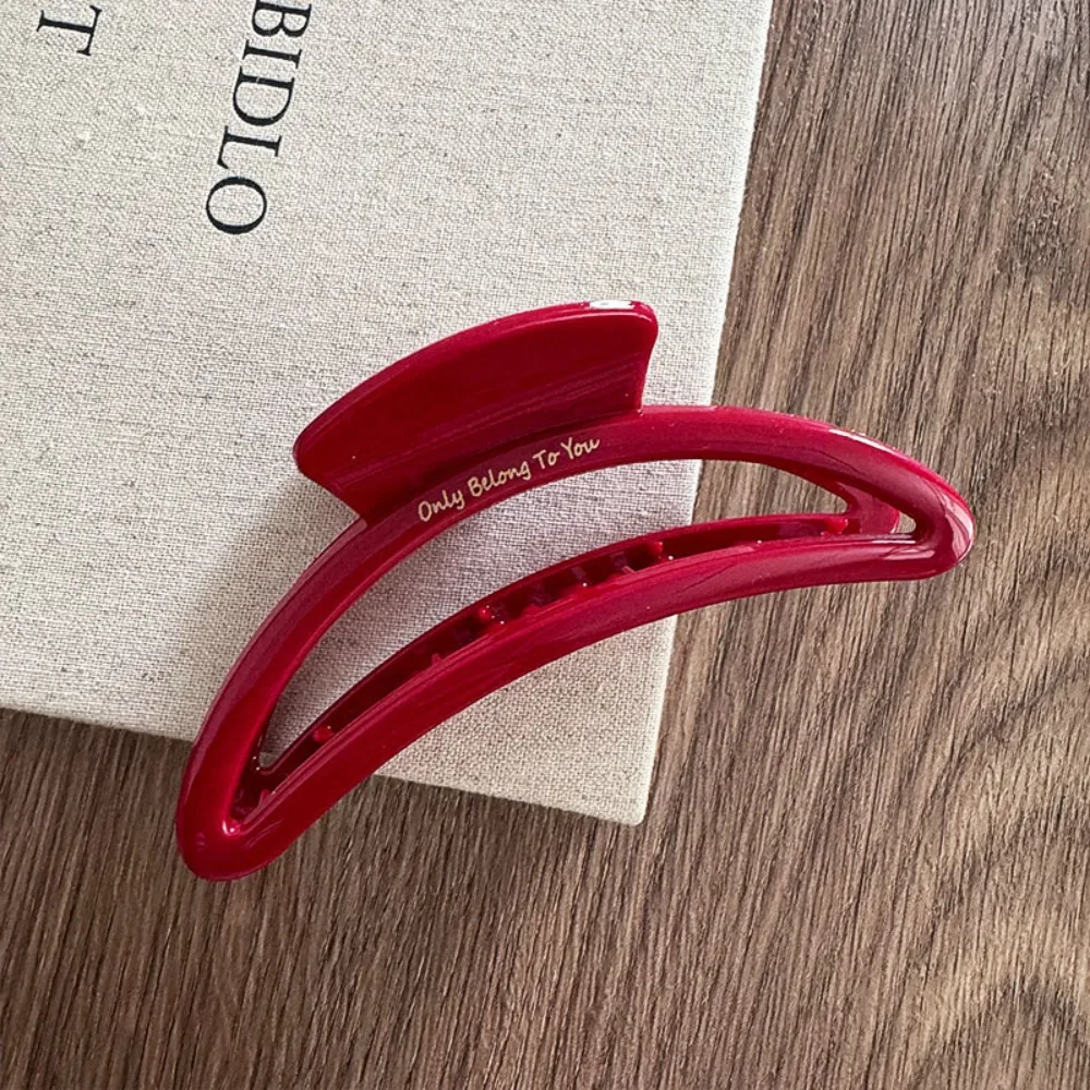 French Red Collection! Large Grip Letters Gold Label Back Head Updo Shark Clip Hair Accessories Headwear Hairpin Hair Claw