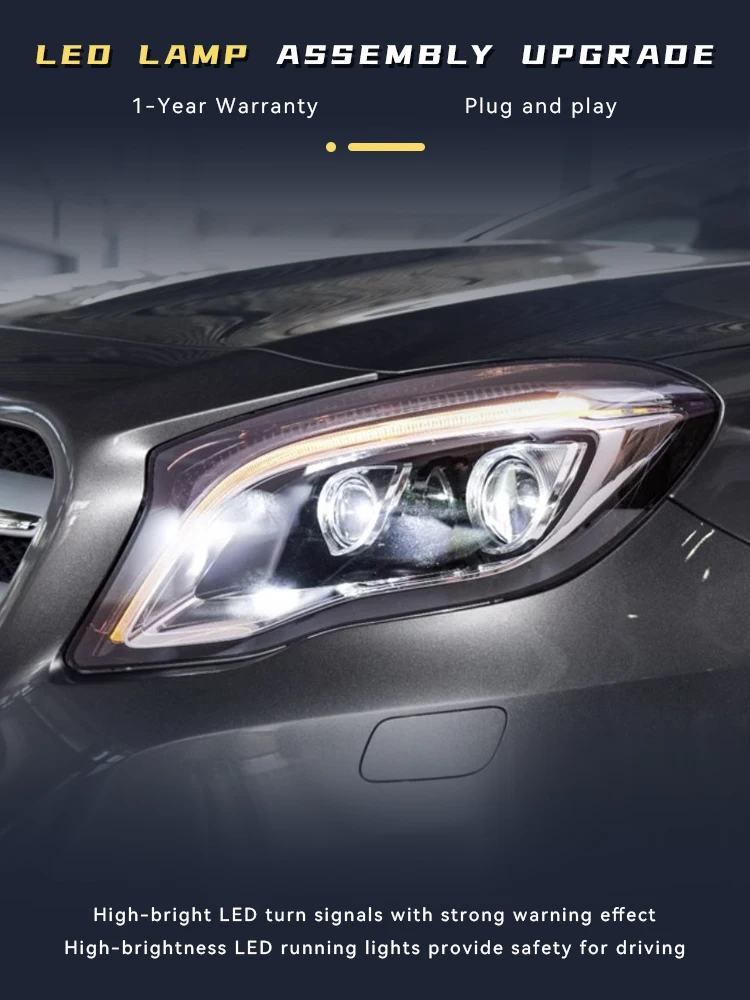 Headlight Styling FOR Mercedes Benz 2015-2019 GLA200 GLA300 X156 Front Lens DRL Head Lamp LED Bulbs Car Stuff Mobile Accessory