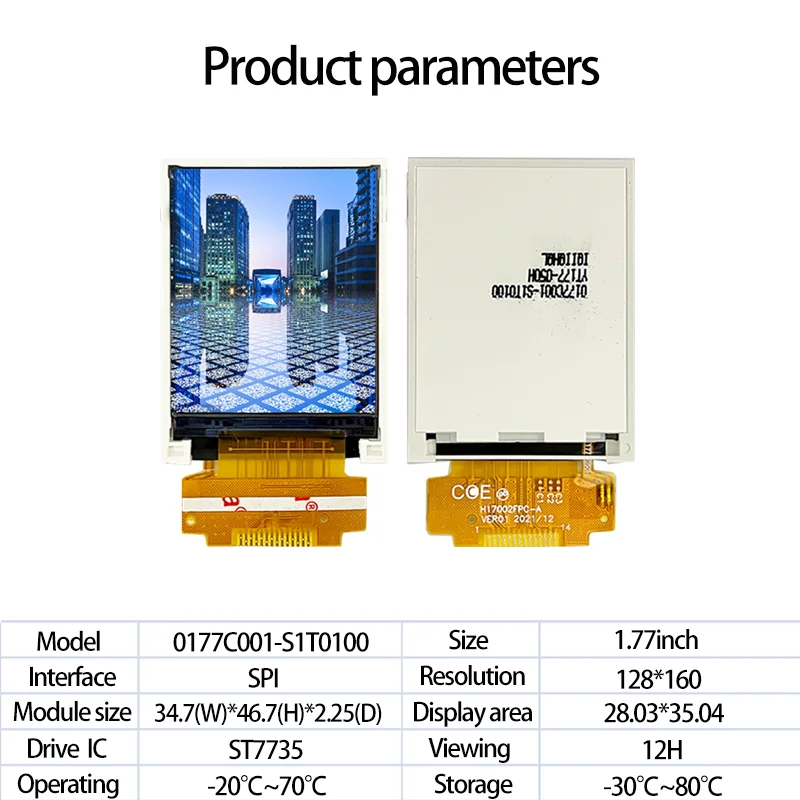 1.77-Inch LCD Display 128*160 ST7735 SPI LCD Module Display Small Instrument No Touch Screen Free shipping